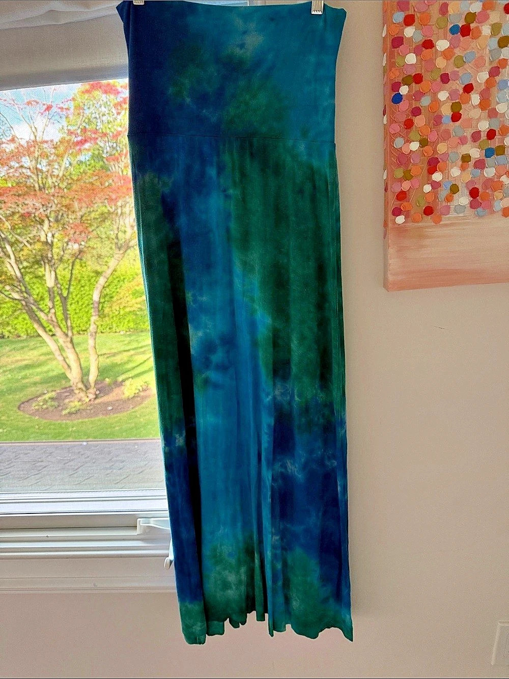 Lucky Co. Tie-Dye Maxi Dress in Blue & Green Size M/L Like New